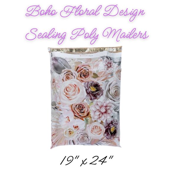 Other - Boho Floral Design Poly Mailers ~ Qty 10 ~ Size 19"x24"